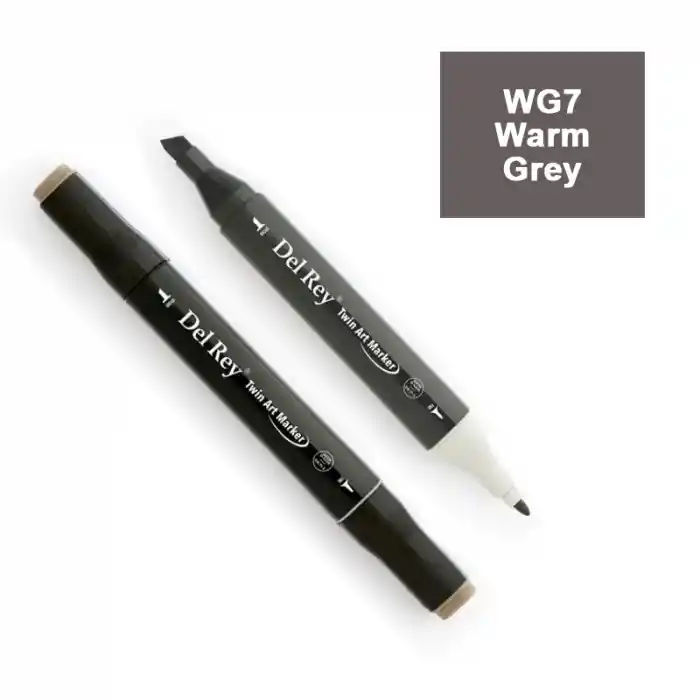 Del Rey Twın Marker Wg7 Warm Grey Çift Uçlu Grafik Kalemi Mn-drwg7