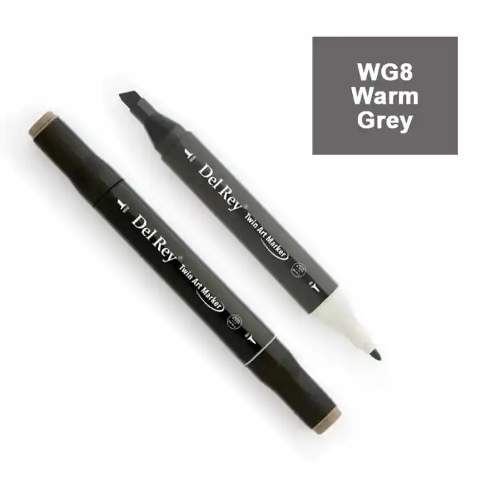 Del Rey Twın Marker Wg8 Warm Grey Çift Uçlu Grafik Kalemi Mn-drwg8