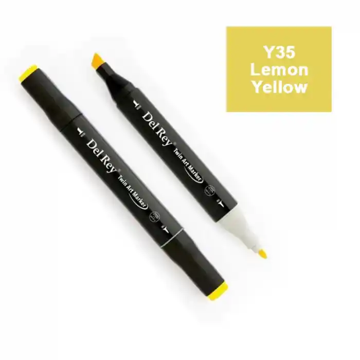 Del Rey Twın Marker Y35 Lemon Yellow Çift Uçlu Grafik Kalemi Mn-dr035