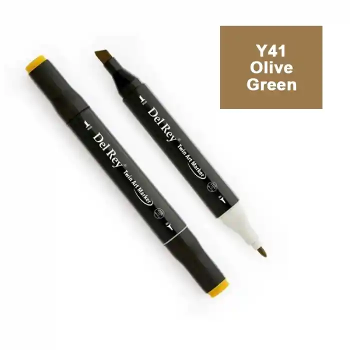 Del Rey Twın Marker Y41 Olive Green Çift Uçlu Grafik Kalemi Mn-dr041