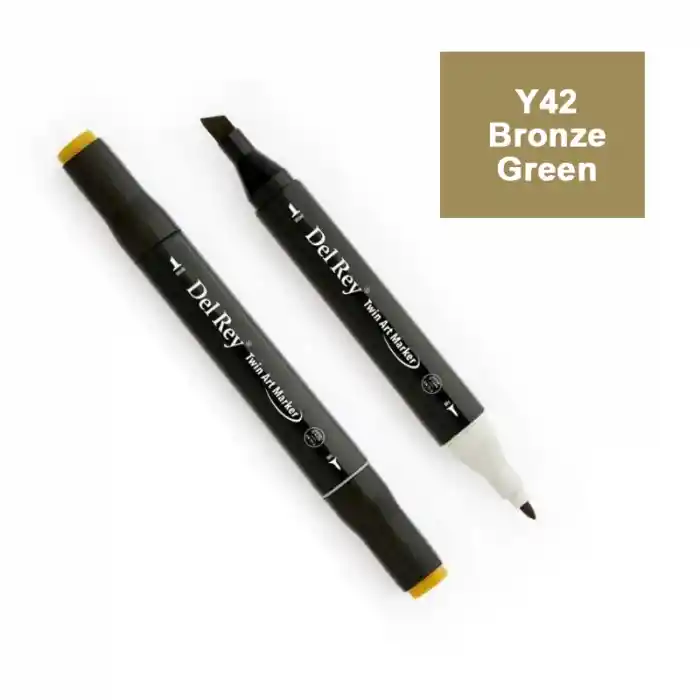 Del Rey Twın Marker Y42 Bronze Green Çift Uçlu Grafik Kalemi Mn-dr042