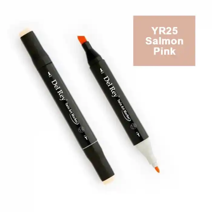 Del Rey Twın Marker Yr25 Salmon Pink Çift Uçlu Grafik Kalemi Mn-dr025