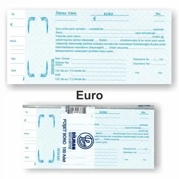 Dilman Euro Senet Koçanı 100 Lü