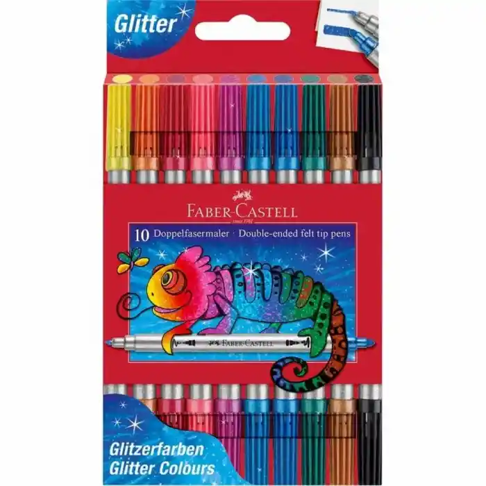 Faber 10 Renk Çift Uçlu Simli Keçeli Kalem 21511070