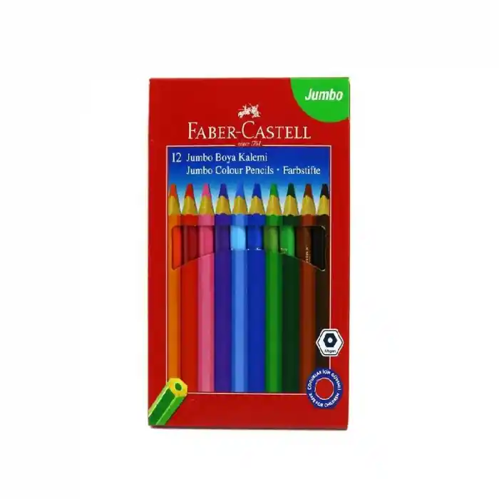 Faber 12 Renk Jumbo Kuru Boya Tam Boy 5171951000