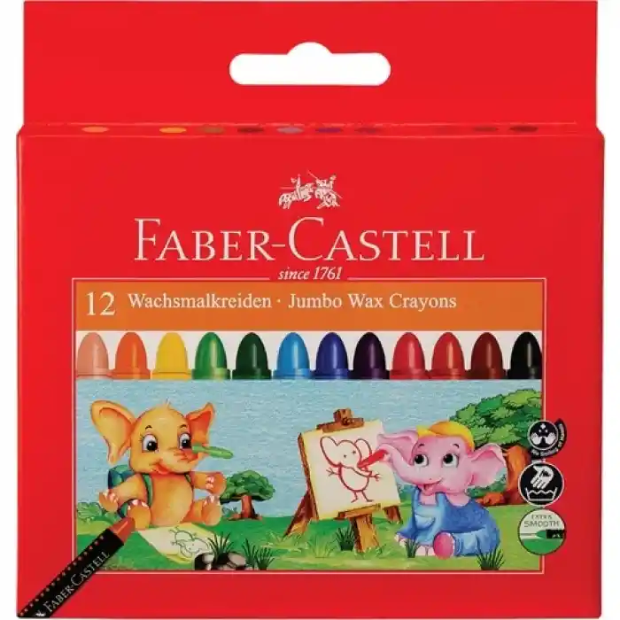 Faber 12 Renk Süper Yıkanabilir Mum Boya 5281120040