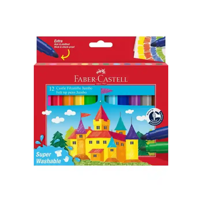 Faber Jumbo Keçeli Kalem 12 Li Superwashable 154311