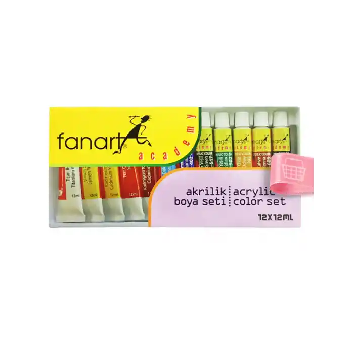 Fanart Academy 12 Renk Akrilik Boya Tüp 12 Ml F-2000.s12