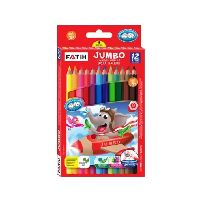 Fatih 12 Renk Jumbo Tam Boy Kuru Boya 33340