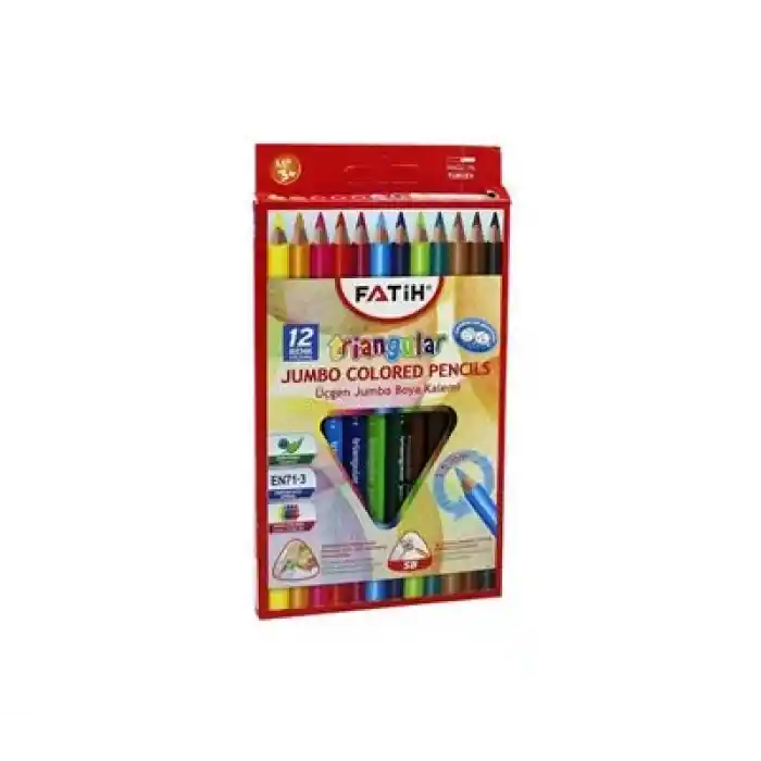 Fatih 12 Renk Üçgen Jumbo Kuru Boya 33490