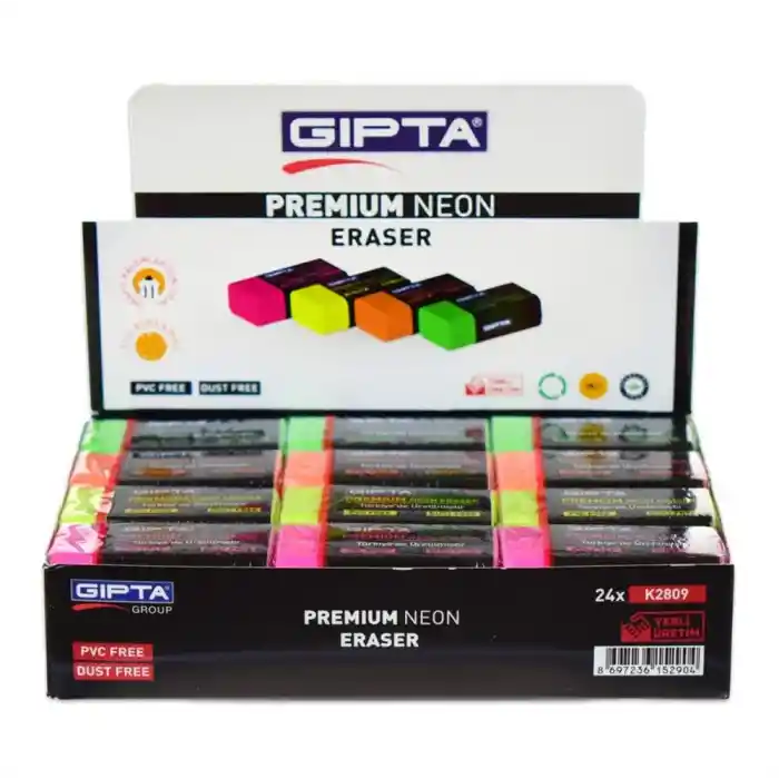 Gıpta K2809 Dust Free Neon Silgi 24lü