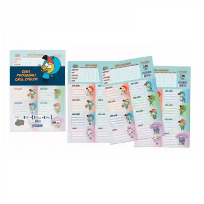 Gıpta Kral Şakir Ders Programlı 3 Lü Okul Etiketi 6012