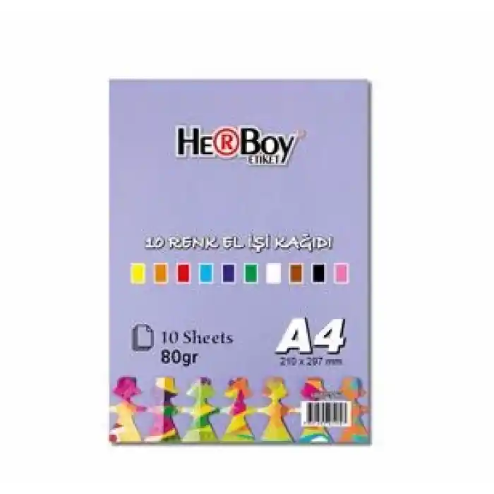 Herboy A4 Elişi Kağıdı 10 Lu Karışık Hrb-3160