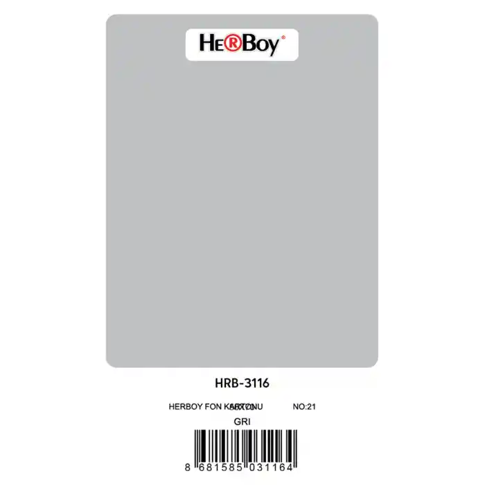 Herboy Fon Kartonu 50x70 Gri No:21 160 Gr 100 Lü Hrb-3116