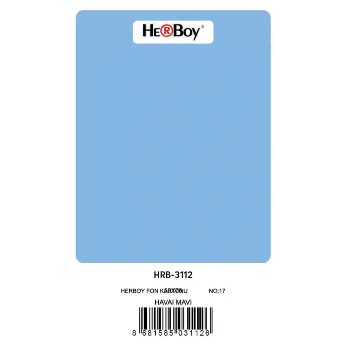 Herboy Fon Kartonu 50x70 Havai Mavi No:17 160 Gr 100 Lü Hrb-3112