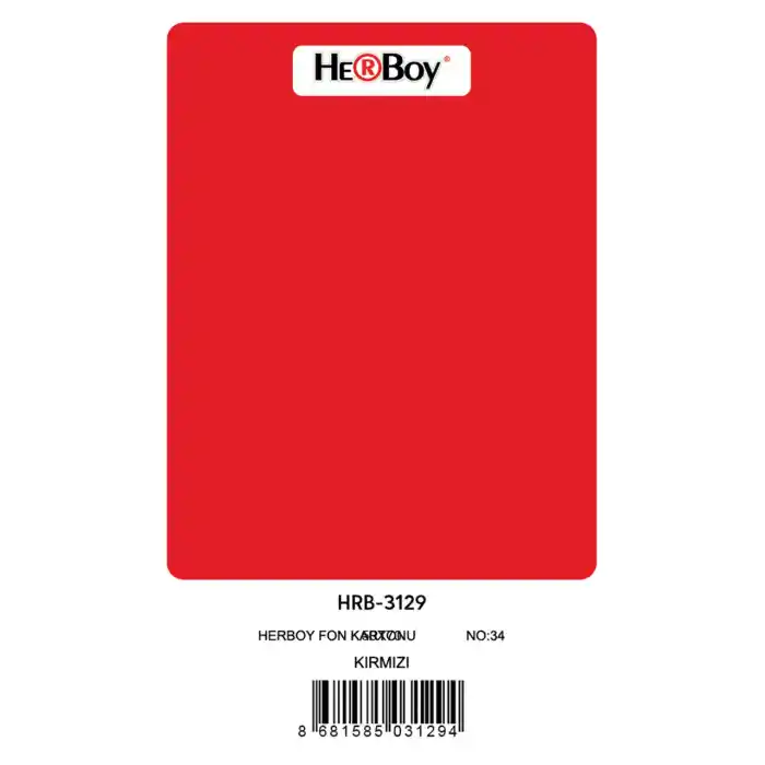 Herboy Fon Kartonu 50x70 Kırmızı No:34 160 Gr 100 Lü Hrb-3129