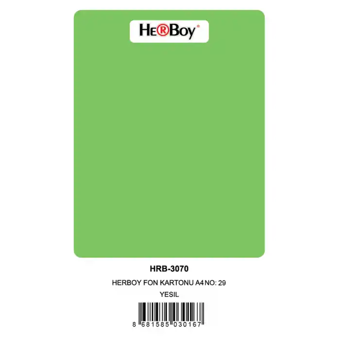 Herboy Fon Kartonu A4 Yeşil 160 Gr No:29 100 Lü Hrb-3016