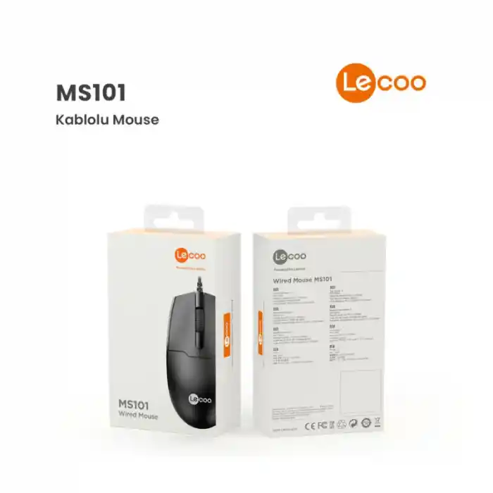 Lecoo Ms101 Siyah Usb Kablolu Mouse