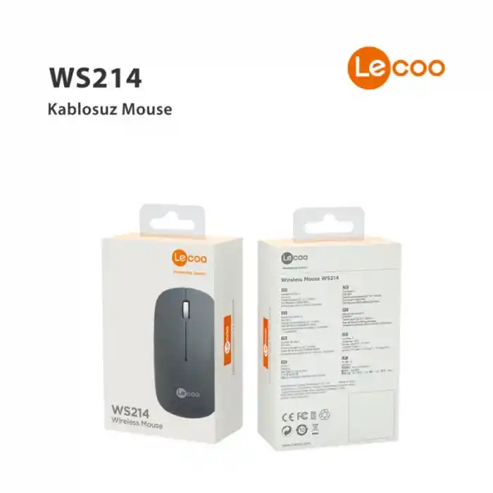Lecoo Ws214 Grey Sessiz Kablosuz Mouse