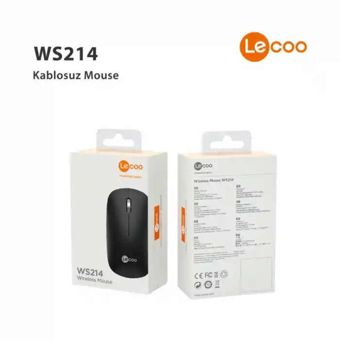 Lecoo Ws214 Siyah Sessiz Kablosuz Mouse