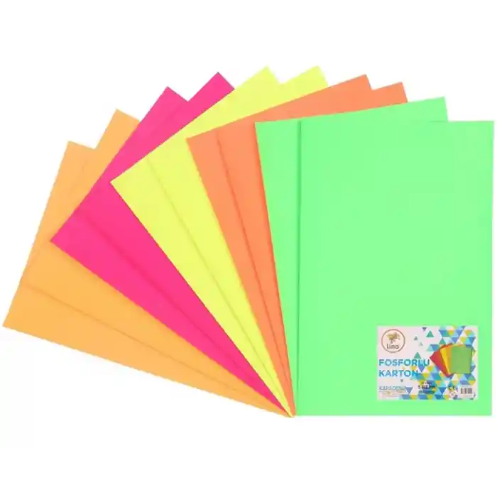 Lıno 20x30 Fosforlu Fon Kartonu 5 Renk 10 Lu Pp-0151