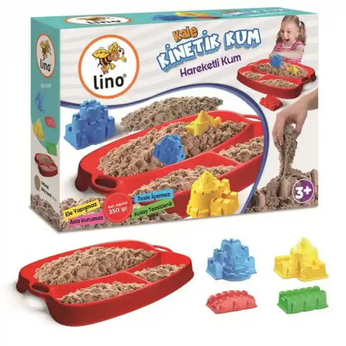 Lıno Kinetik Kum Seti Kale Temalı 350 Gr Kum+kürek+4 Kalıp Ln-551