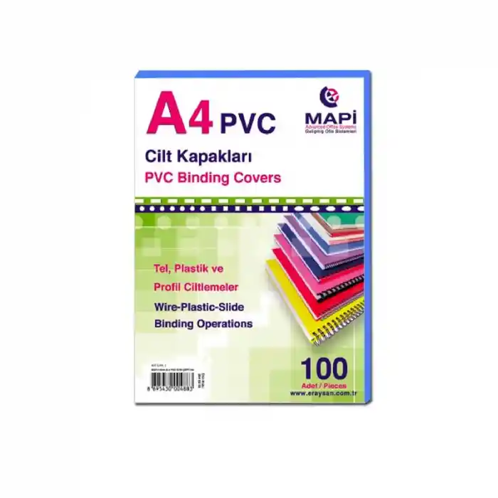 Mapi A4 Pvc Cilt Kapağı Mavi 160mic. 2040204 (kampanya)