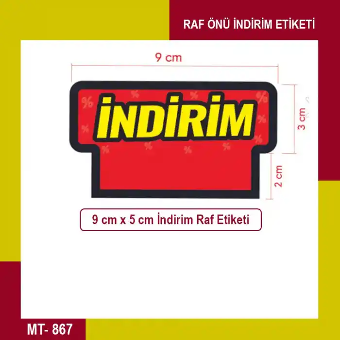 Market Raf Önü İndirim Ürün Etiketi 50 Adet