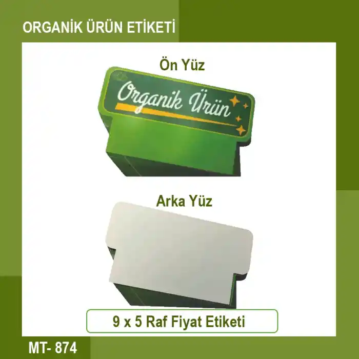 Market Raf Önü Organik Ürün Etiketi Karton 50 Adet