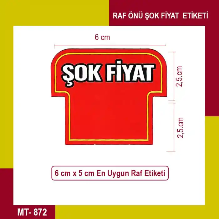 Market Raf Önü Şok Fiyat Ürün Etiketi Karton 50 Adet