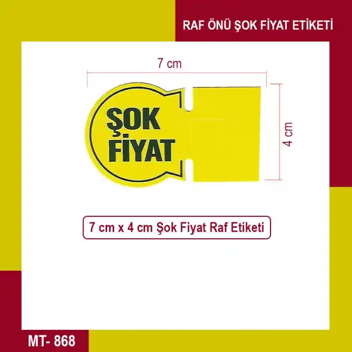 Market Raf Önü Şok Fiyat Ürün Etiketi Yuvarlak Karton 50 Adet