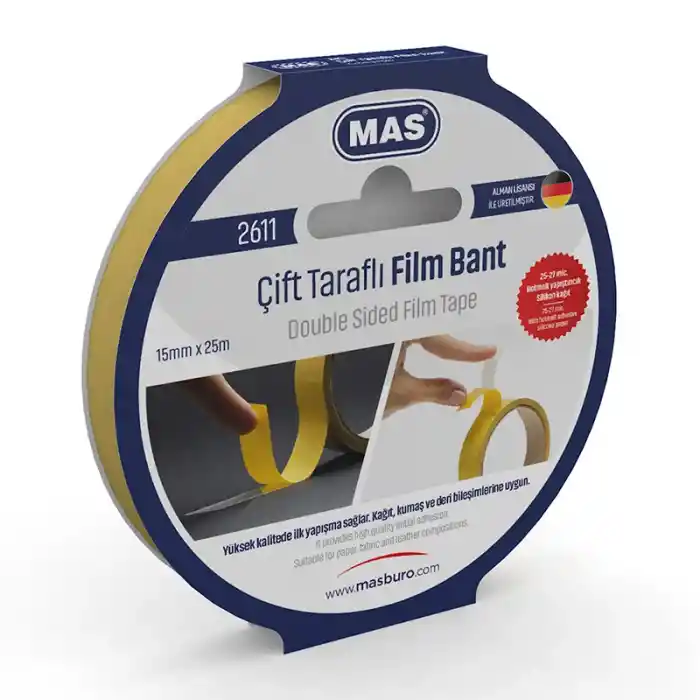 Mas 2611 15mmx25mt Çift Taraflı Bant