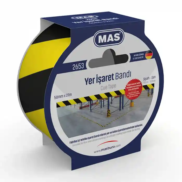 Mas 2653 50mmx27mt Yer İşaretleme Bandı Kırmızı-beyaz