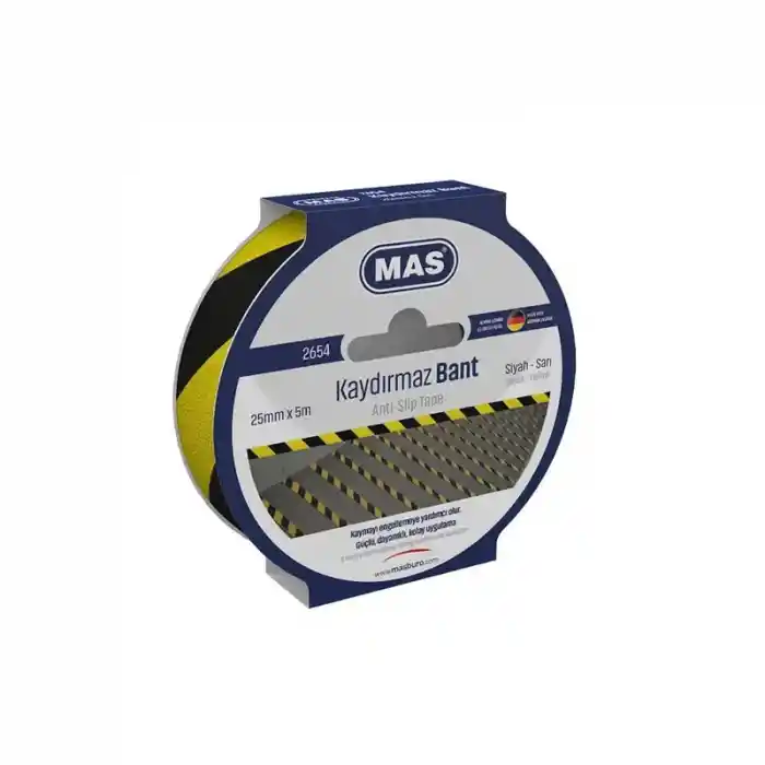 Mas 2654 Kaydırmaz Bant 25 Mm X 5 Mt Sarı-siyah