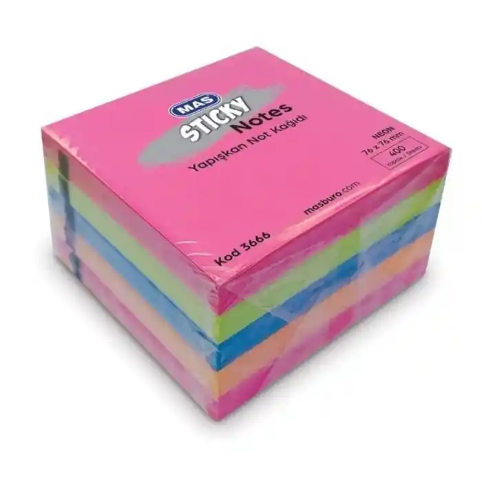 Mas 3666 Neon 5 Renk 76x76 400 Yp Yapış.not Kağıdı