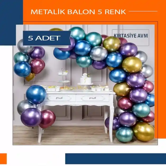 Metalik Balon 5 Renk