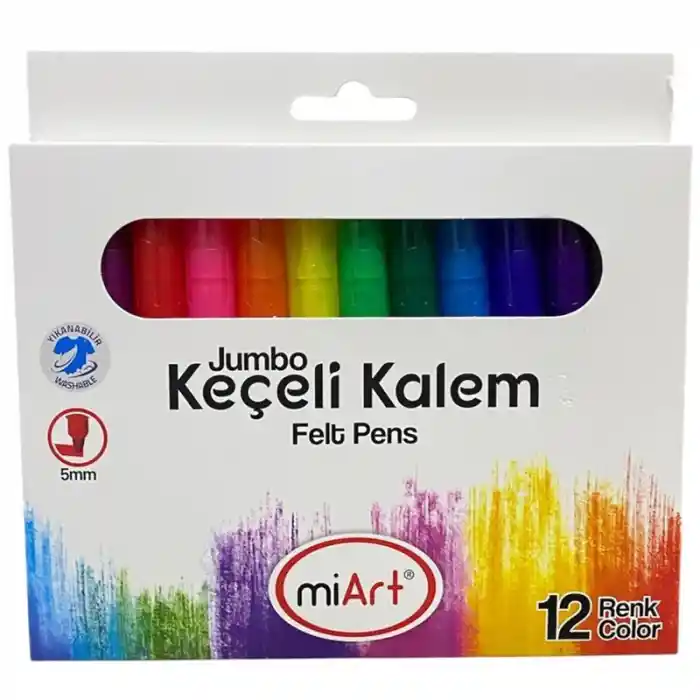 Miart Jumbo Keçeli Kalem 12 Renk