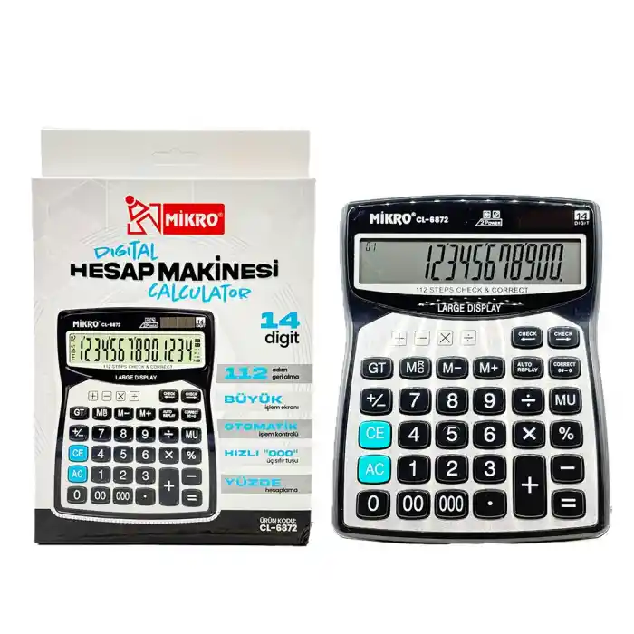 Mikro Cl-6872 Dijital 14 Hane Hesap Makinası