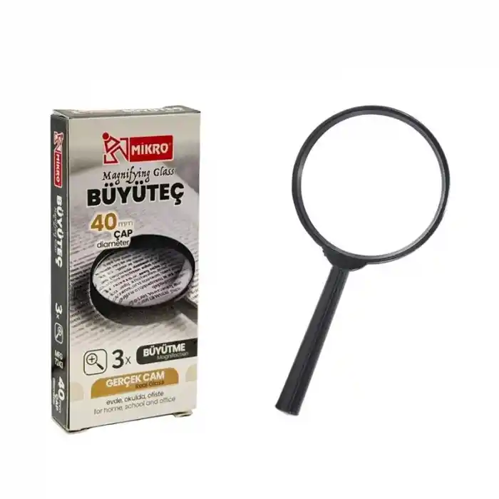 Mikro Mfg-7243-40 Büyüteç 40 Mm Gerçek Cam Magnıfyıng Glass