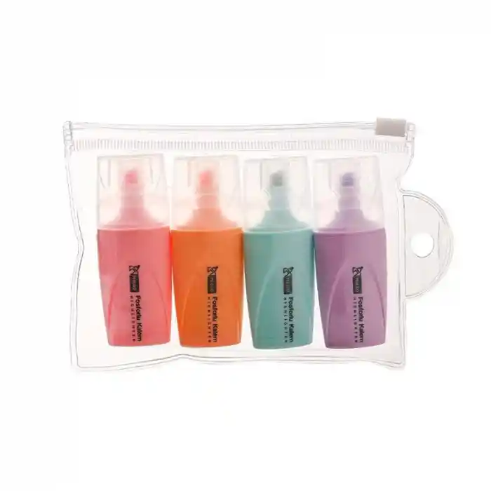 Mikro Mk 604p Mini Pastel 4 Lü Fosforlu Kalem