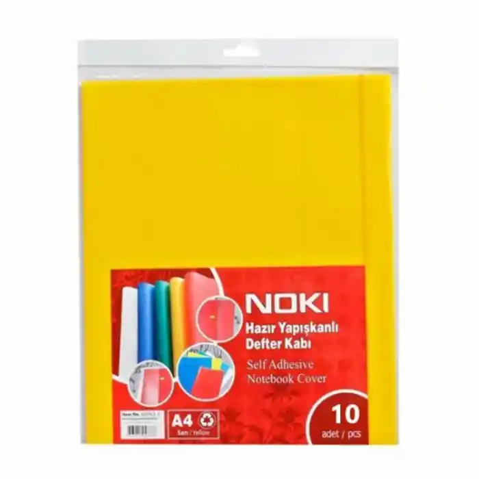 Noki A4 Hazır Defter Kabı Sarı 10 Lu 60163-10
