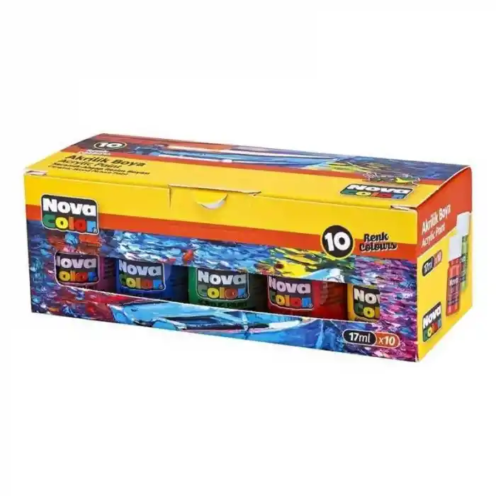 Nova Color 10 Renk Akrilik Boya Şişe 17 Ml Nc-2007