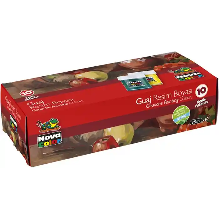 Nova Color 10 Renk Guaj Boya Şişe Nc-114