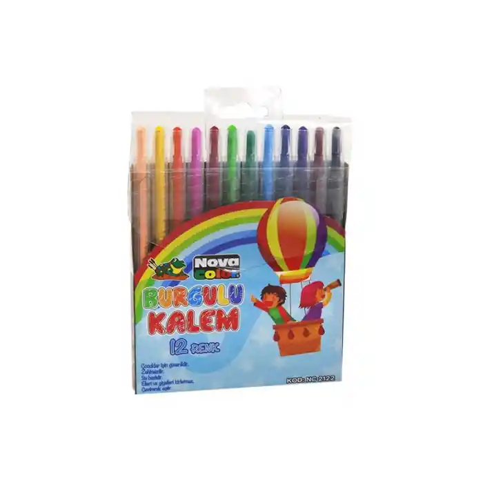 Nova Color 12 Li Çevirmeli Mum Boya Nc-2122