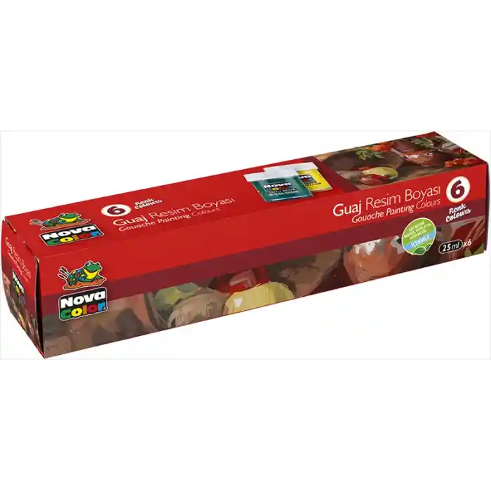 Nova Color 6 Renk Guaj Boya Şişe Nc-113
