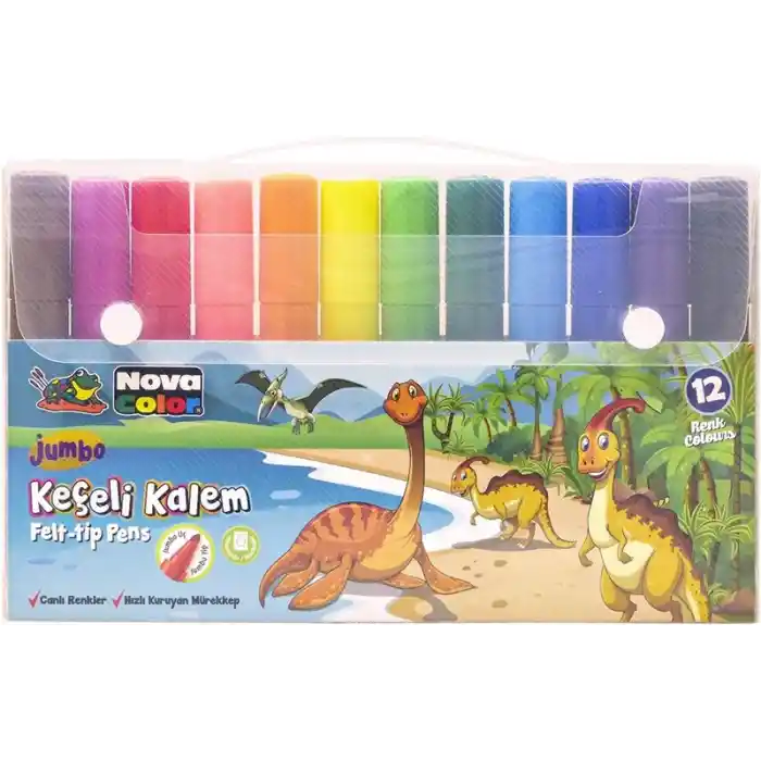Nova Color Nc-874 12 Renk Jumbo Keçeli Kalem