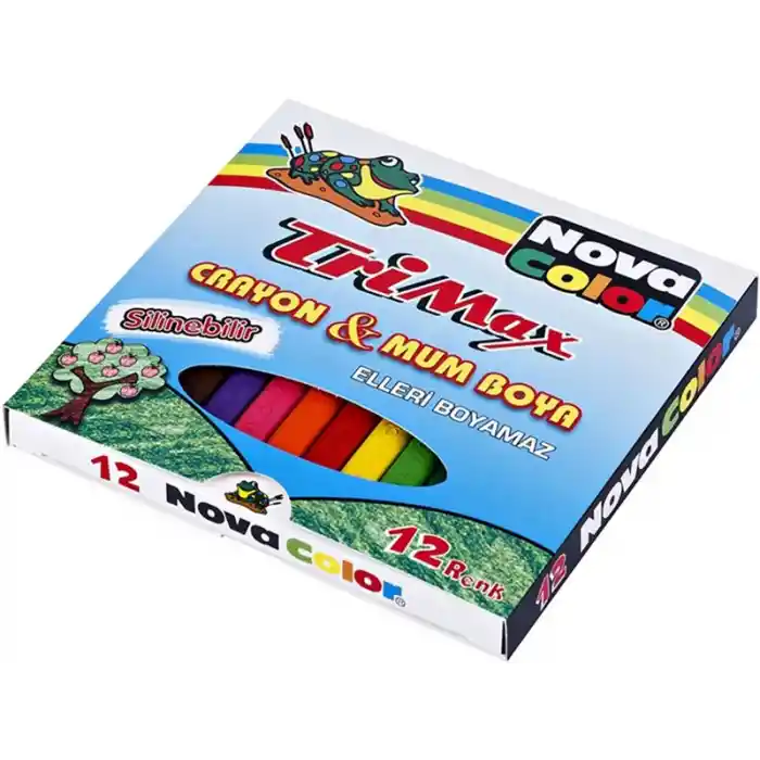 Nova Color Trimax 12 Renk Üçgen Mum Boya Nc-2117