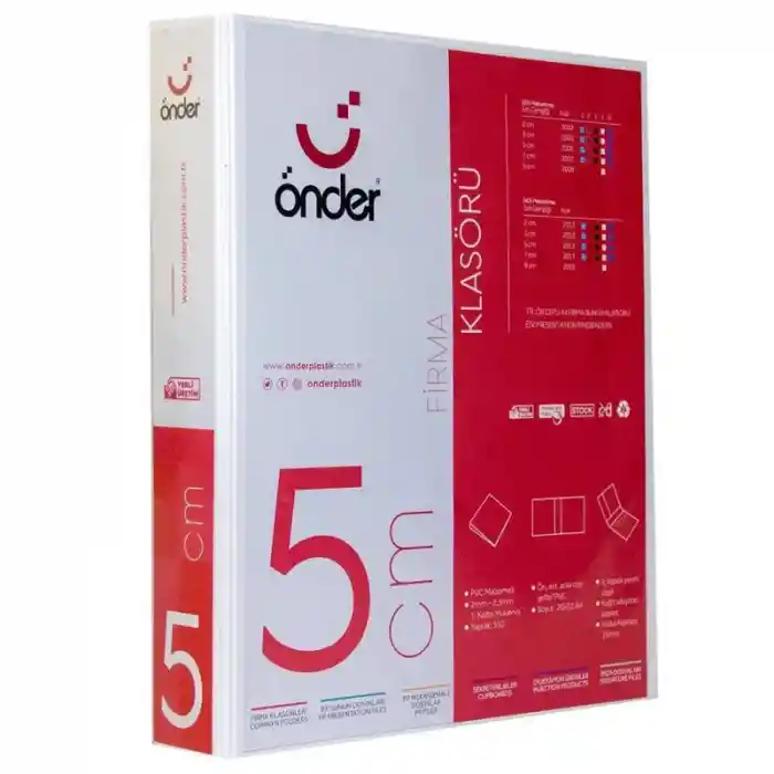 Önder 5 Cm 2 Halkalı Beyaz Klasör 2005-5