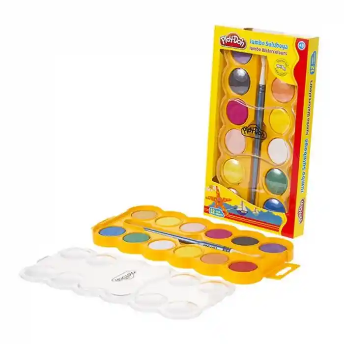Play-doh 12 Renk Sulu Boya Jumbo 30 Mm Su007