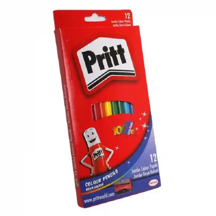 Pritt 12 Renk Jumbo Kuru Boya Tam Boy 1219733